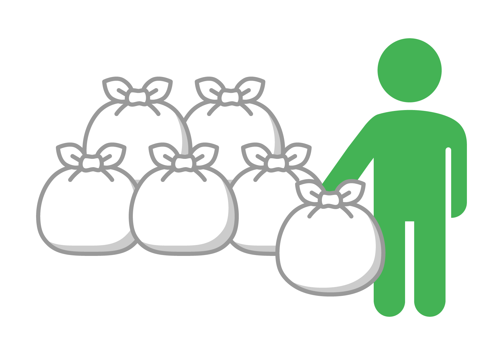 ゴミを車から下ろす