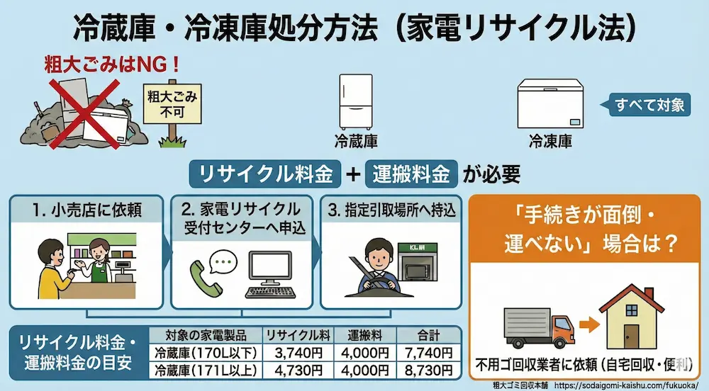 朝倉市で冷蔵庫・冷凍庫を処分する方法・費用を徹底解説 - 粗大ゴミ