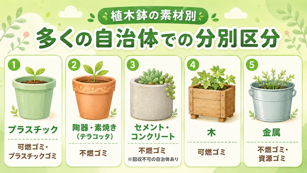 植木鉢は素材とサイズで分別方法が変わる