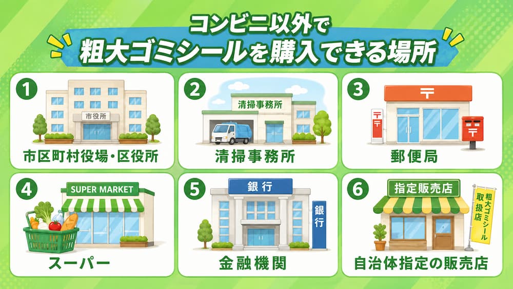 コンビニ以外で粗大ゴミシールを購入できる場所