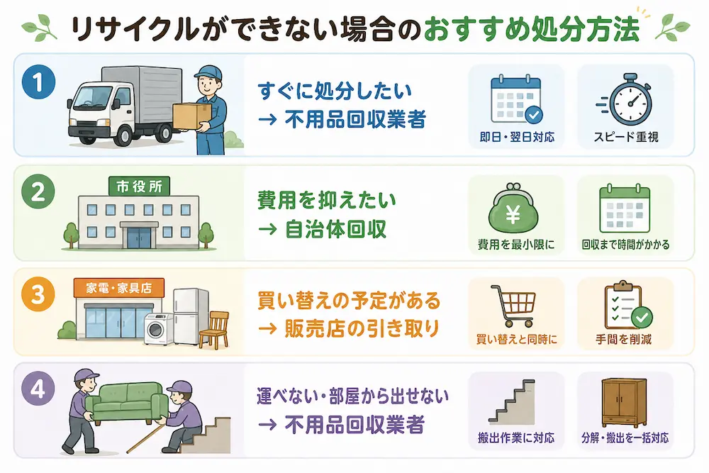 リサイクルができない場合のおすすめ処分方法