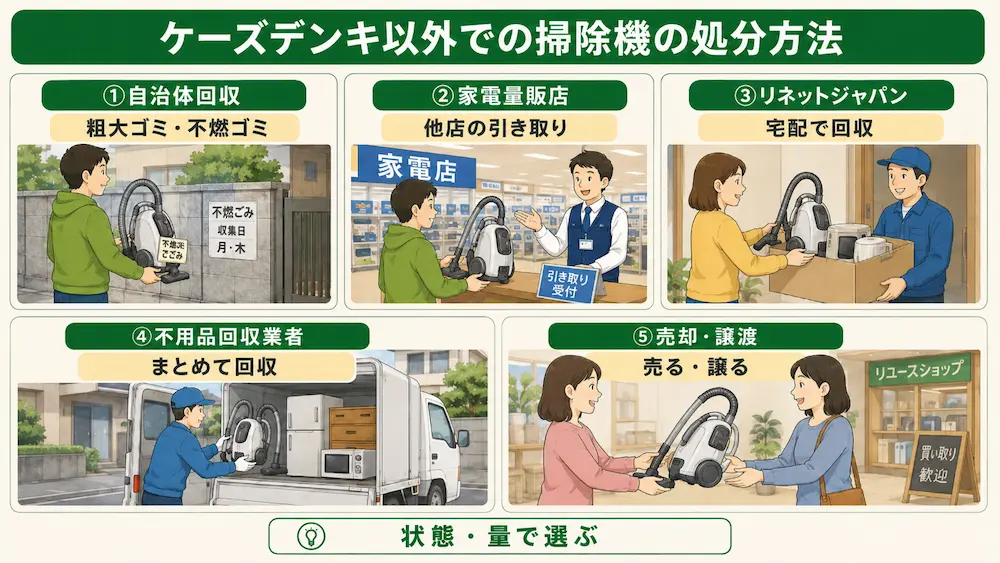 ケーズデンキ以外で掃除機を処分する方法