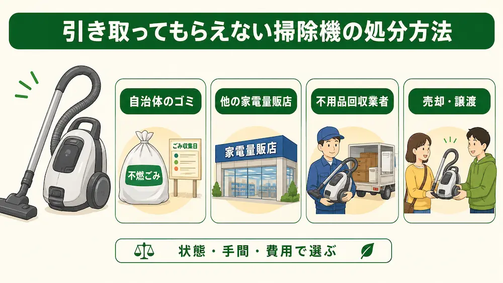 ビックカメラで引き取ってもらえない掃除機の処分方法