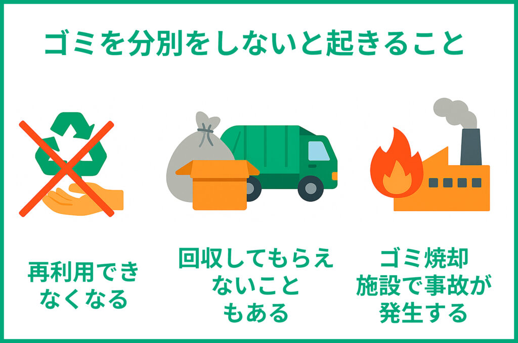 ゴミの分別をしないと起こること