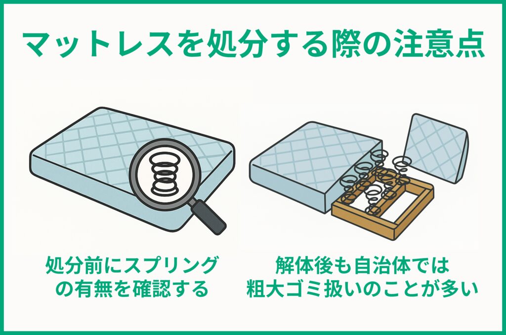 マットレス処分を処分する際の注意点