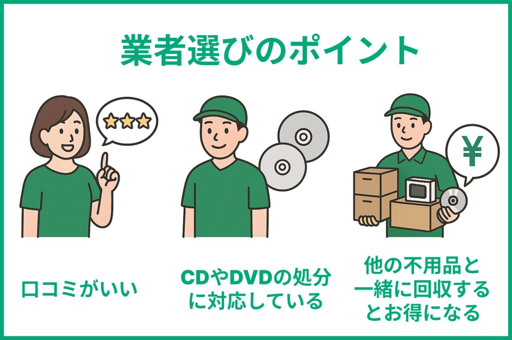 CD・DVDの処分の業者選びのポイント