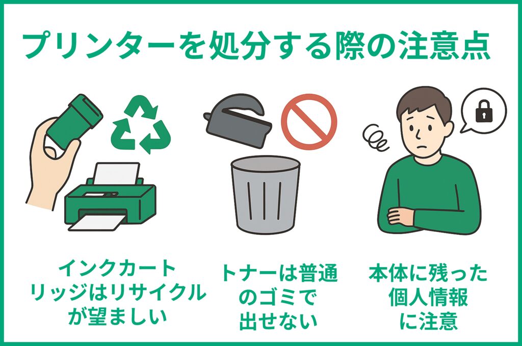 プリンター機を処分する際の注意点