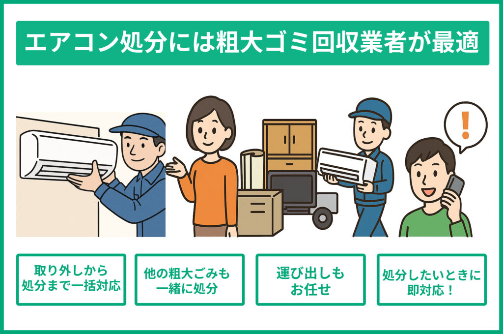 エアコン処分は粗大ゴミ回収業者がベスト！