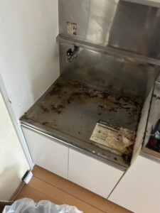 狭山市 I様 1DK 冷蔵庫・ガスコンロ 回収後