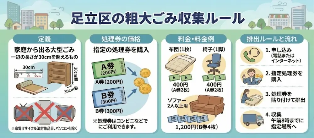 【自治体でも収集可】足立区で粗大ゴミを出す手順