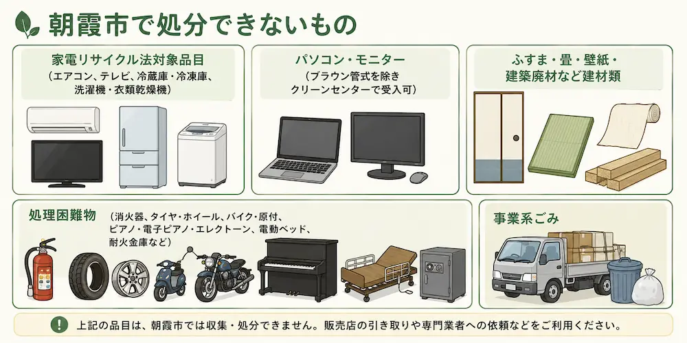 朝霞市で処分できないもの