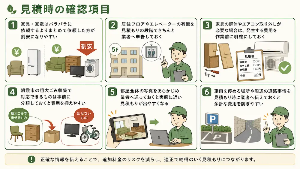 朝霞市 見積時の確認項目