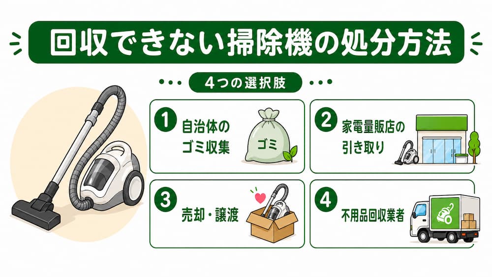 ヨドバシカメラで回収できない掃除機はどう処分する?