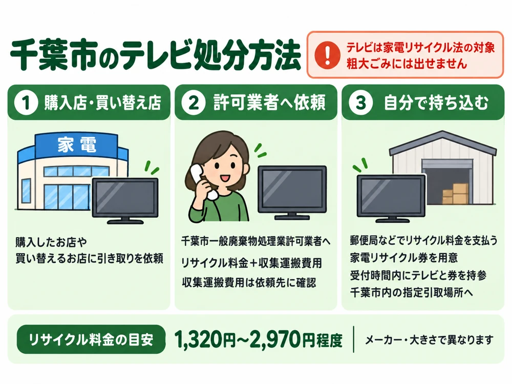 千葉市のテレビ処分の取り扱い