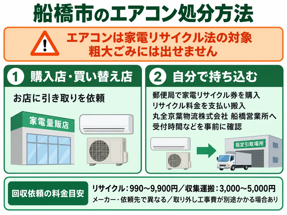 船橋市のエアコン処分の取り扱い
