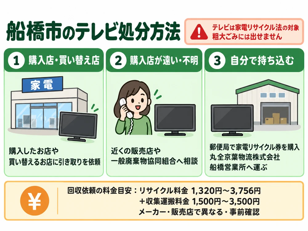 船橋市のテレビ処分の取り扱い