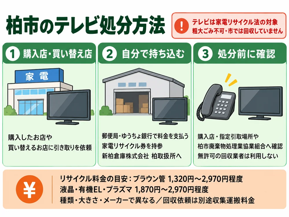 柏市のテレビ処分の取り扱い