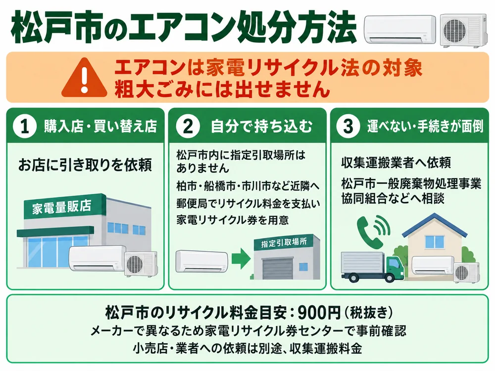 松戸市のエアコン処分の取り扱い
