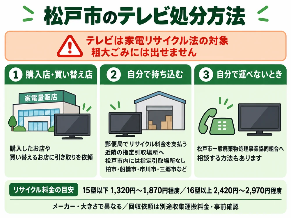 松戸市のテレビ処分の取り扱い