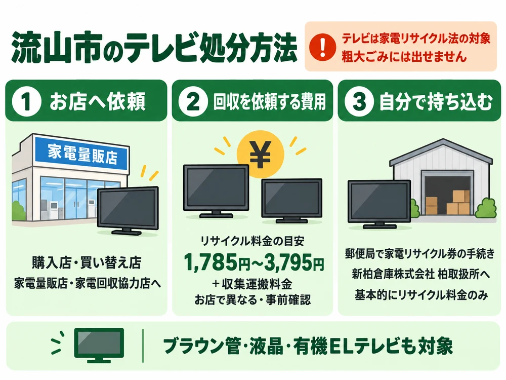 流山市のテレビ処分の取り扱い