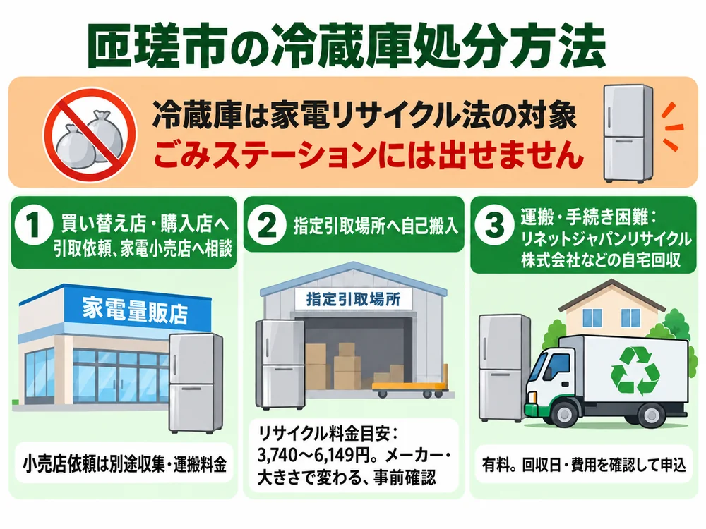 匝瑳市の冷蔵庫処分の取り扱い