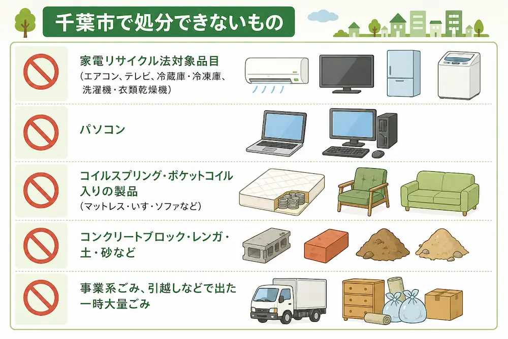 千葉市で処分できないもの