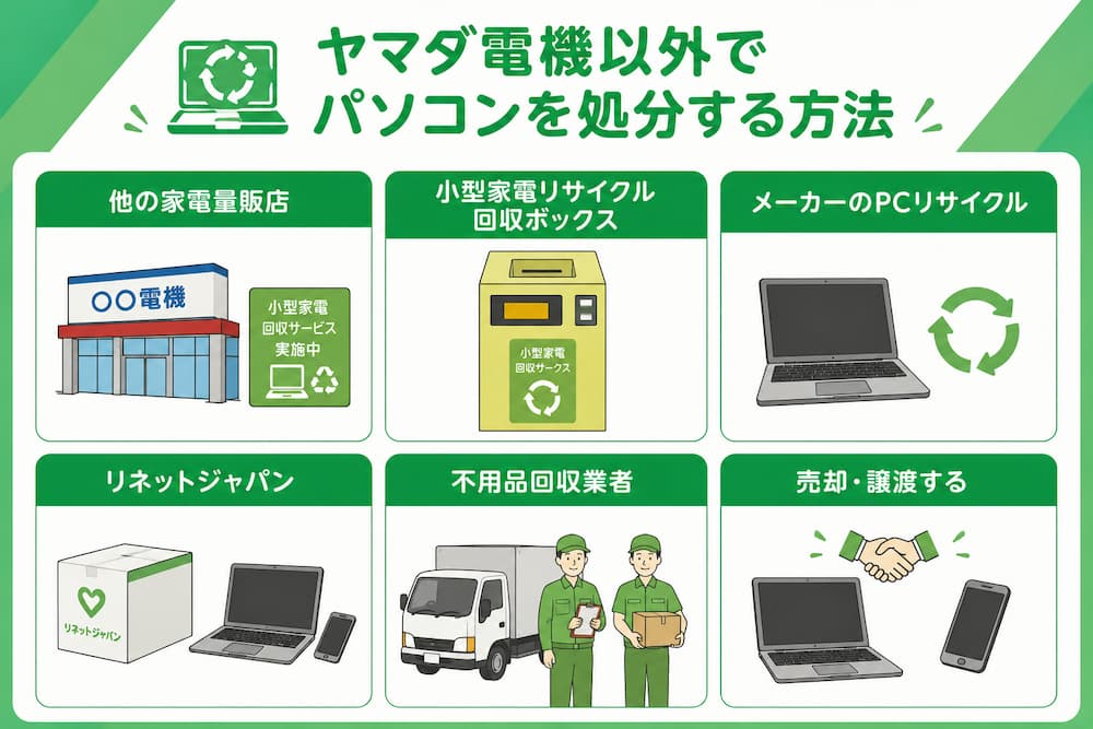 ヤマダ電機以外でパソコンを処分する方法