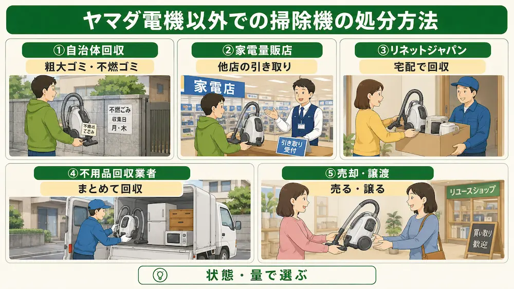 ヤマダ電機以外での掃除機の処分方法