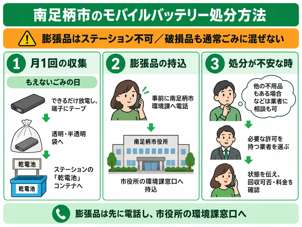 南足柄市のモバイルバッテリー処分の取り扱い