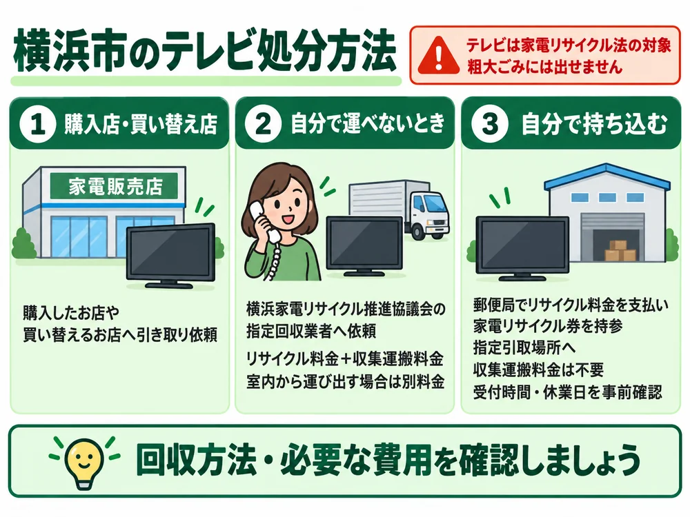 横浜市のテレビ処分の取り扱い
