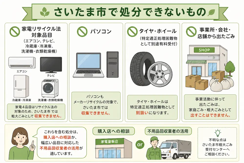さいたま市で処分できないもの