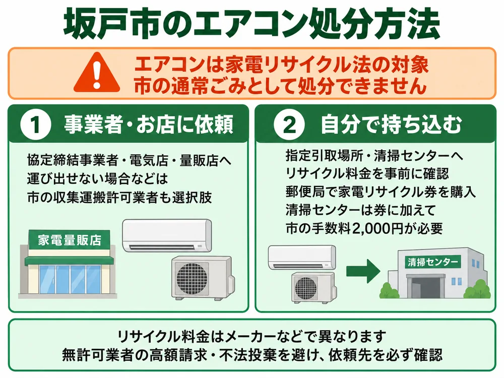 坂戸市のエアコン処分の取り扱い