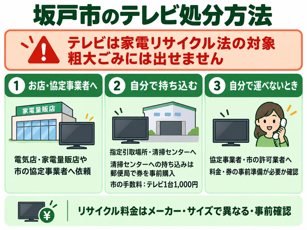 坂戸市のテレビ処分の取り扱い