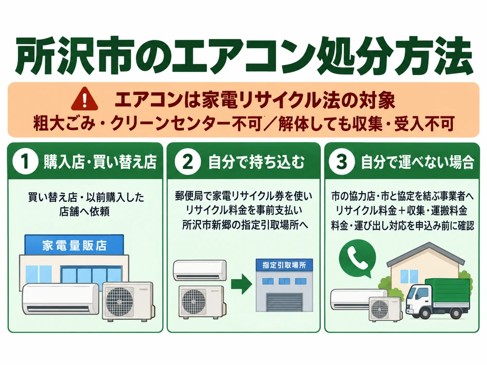 所沢市のエアコン処分の取り扱い