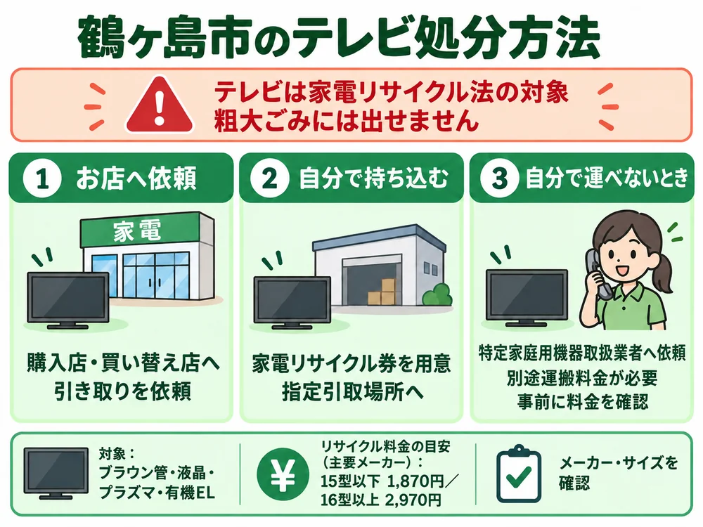 鶴ヶ島市のテレビ処分の取り扱い
