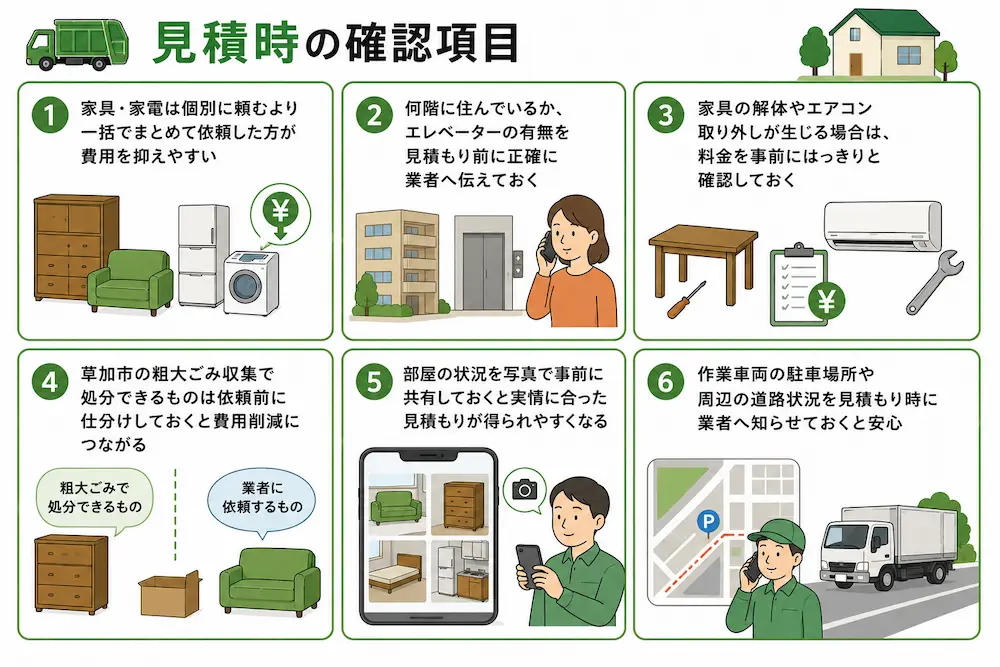 草加市見積時の確認項目