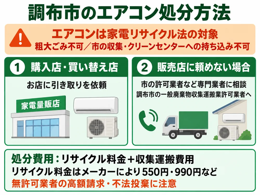 調布市のエアコン処分の取り扱い