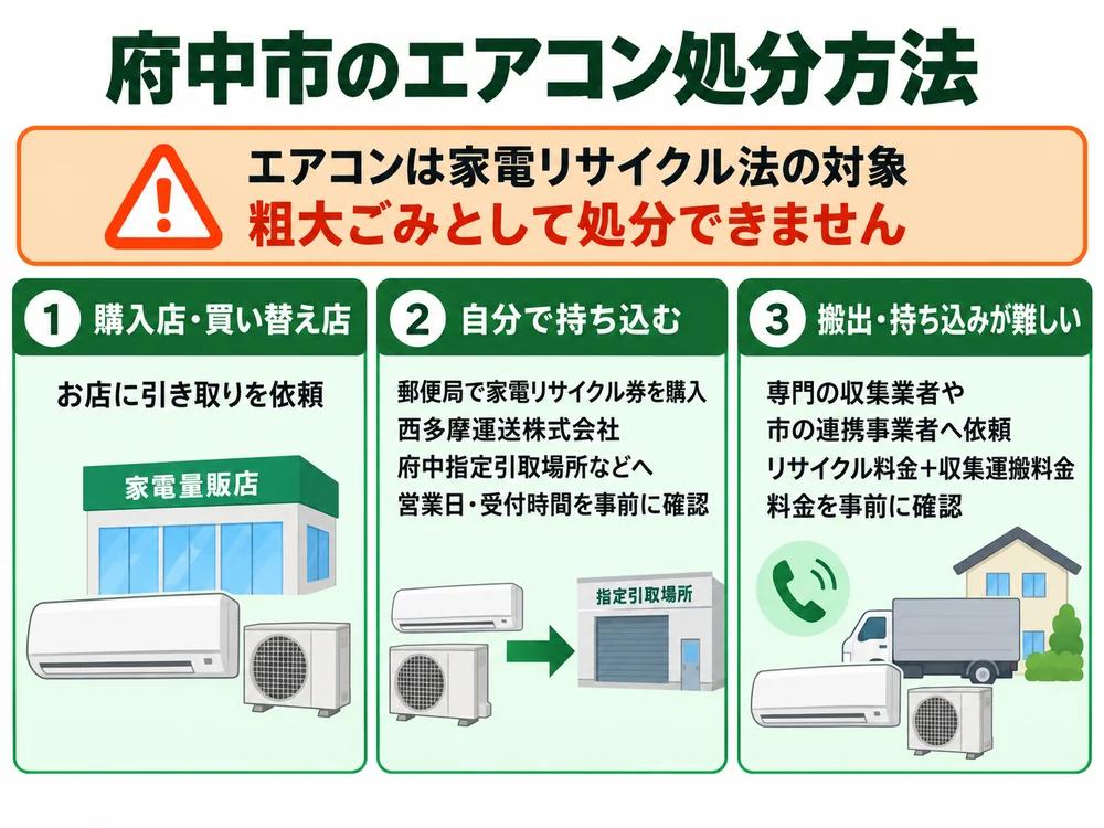 府中市のエアコン処分の取り扱い