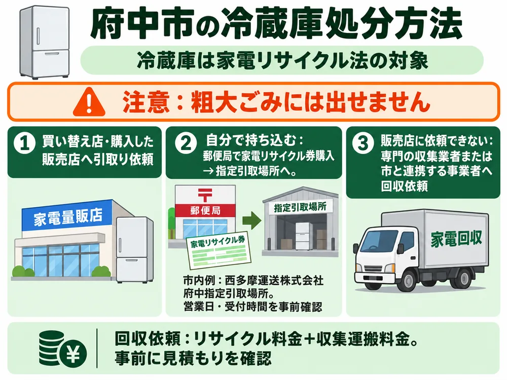 府中市の冷蔵庫処分の取り扱い