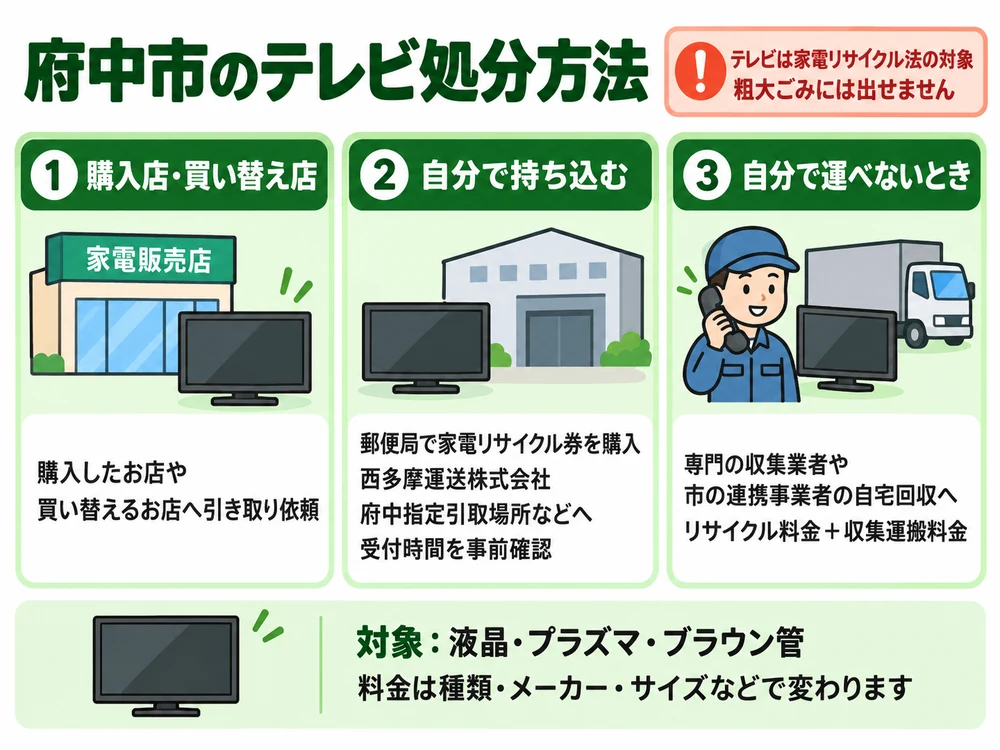 府中市のテレビ処分の取り扱い