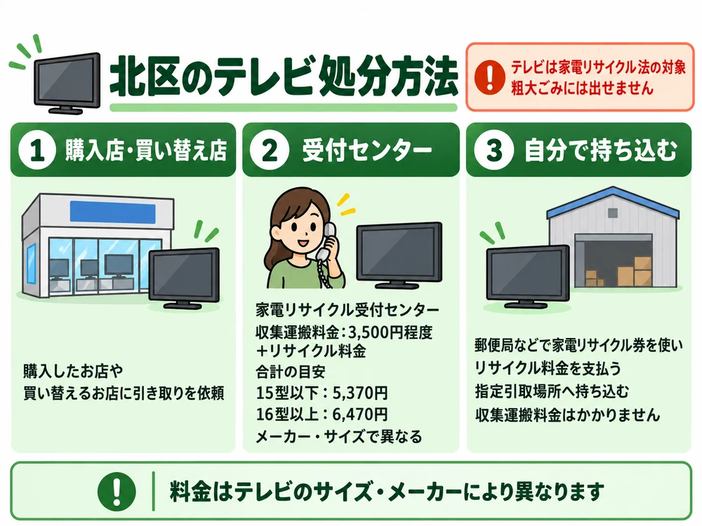 北区のテレビ処分の取り扱い