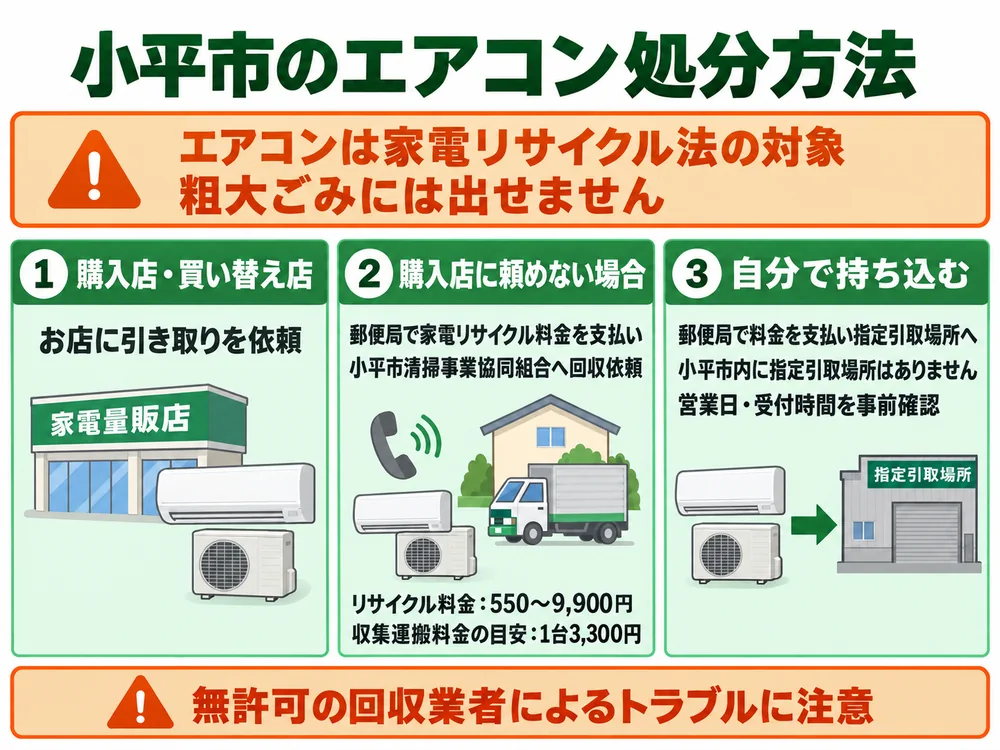 小平市のエアコン処分の取り扱い