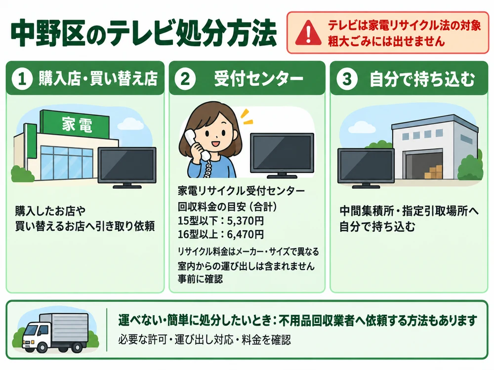 中野区のテレビ処分の取り扱い