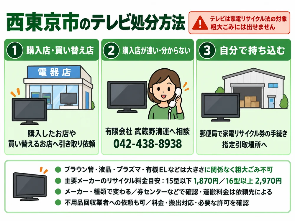 西東京市のテレビ処分の取り扱い