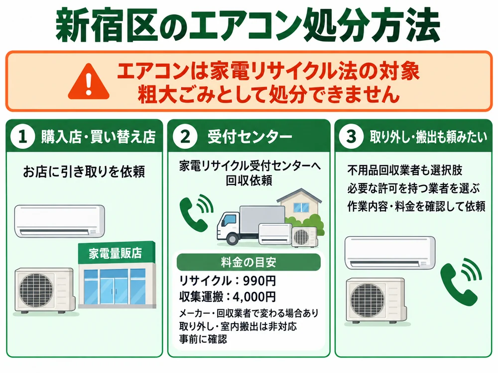 新宿区のエアコン処分の取り扱い