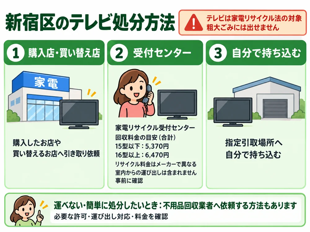 新宿区のテレビ処分の取り扱い