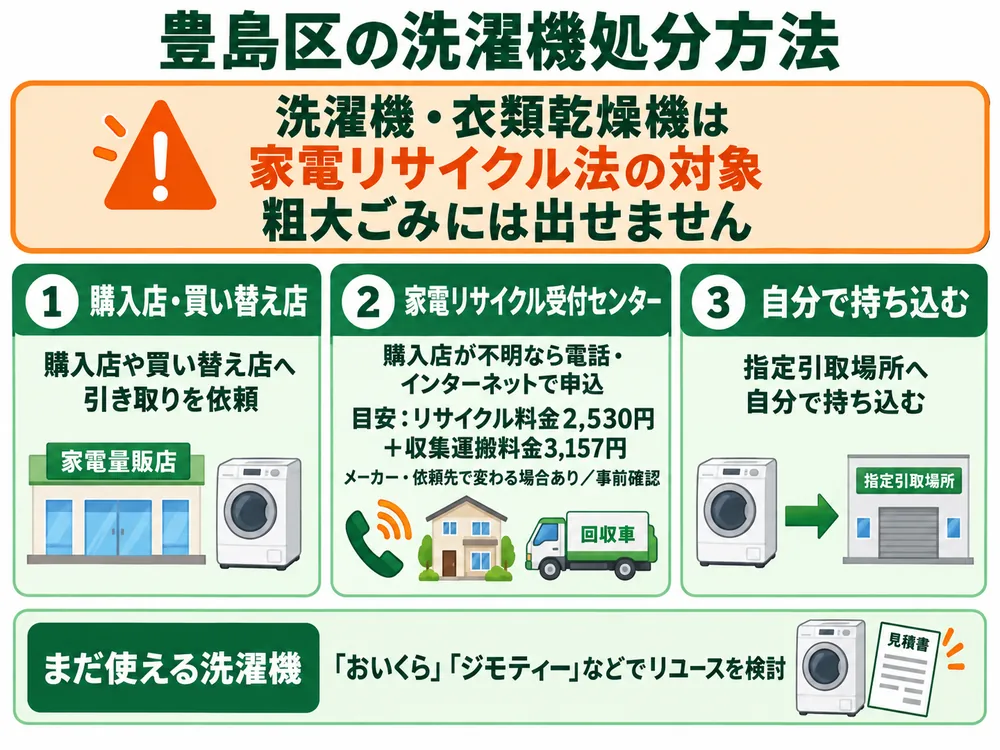 豊島区の洗濯機処分の取り扱い