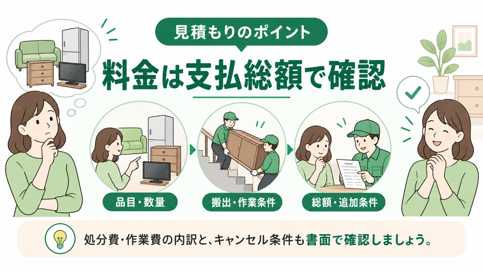 東京都の不用品回収料金の目安と見積もりの確認点