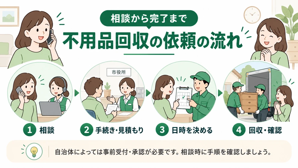 依頼前に確認したいことと不用品回収の流れ