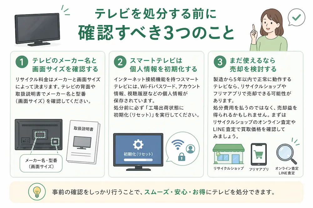 テレビを処分する前に確認すべき3つのこと